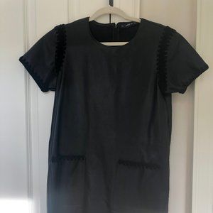 ZARA knit leather shift dress size M